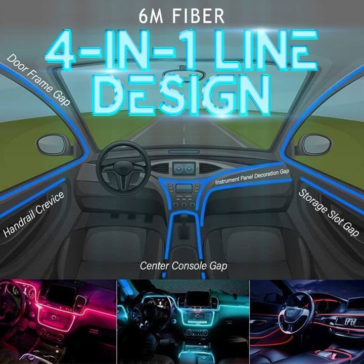 Luvikno | 4-i-1 Linje Bil LED Ambient Lys