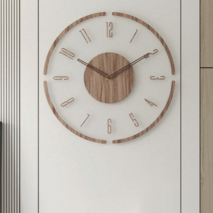 35cm Nordisk Minimalistisk Veggklokke laget av massivt tre | Luvikno