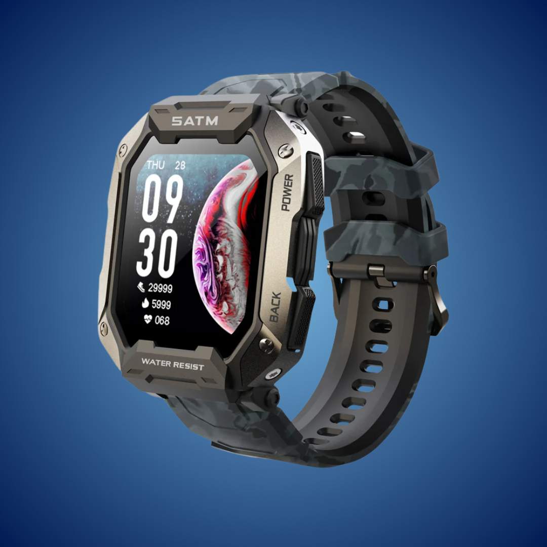 TactiX ARMY Series Smartwatch med militærdesign | Holdbar GPS - Fitness Tracker - for utendørs eventyr - militært personell og taktisk bruk Luvikno