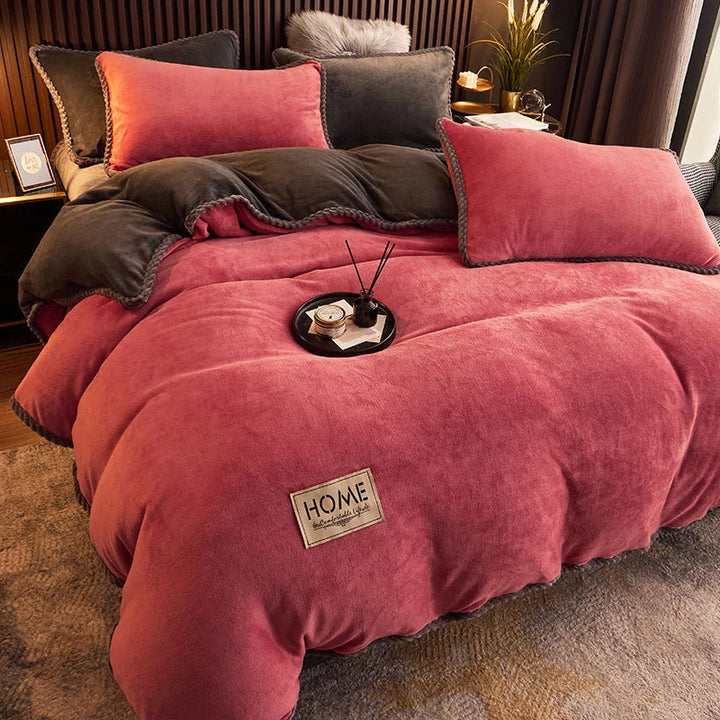 Luvikno | PlushHaven Luxe Velvet Duvet Cover Set – Kingsize Varme & Komfort