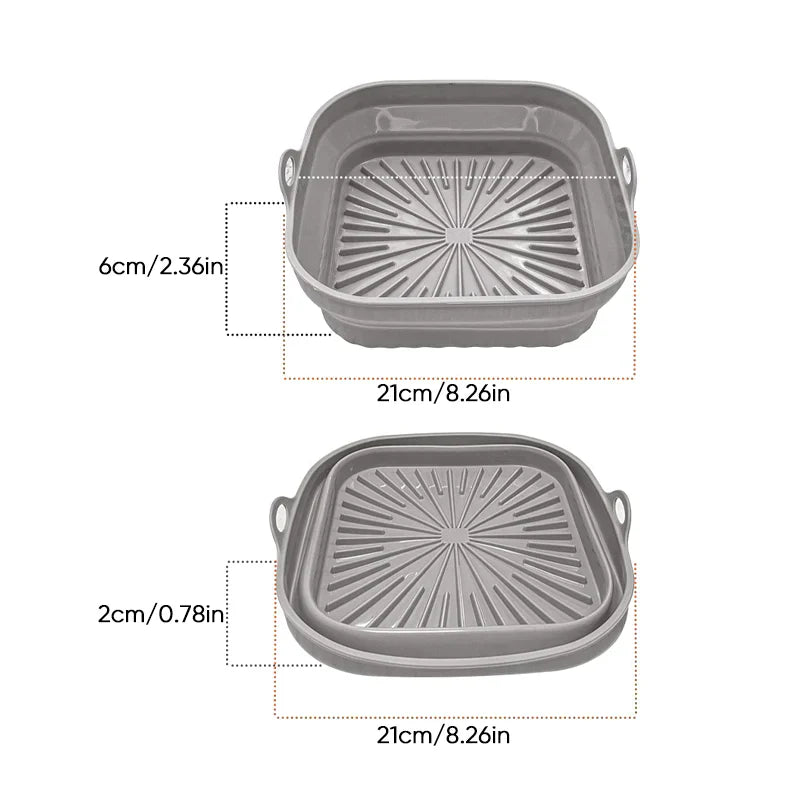 Air Fryer Silikon Grillpanne Gjenvendbar Bakeform | Luvikno