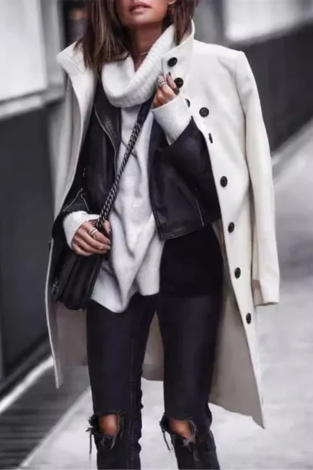 Luvik | Manteau en laine avec col montant