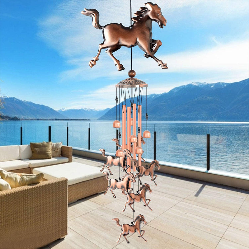 Retro Bronse Hest Vindklokke | Luvikno