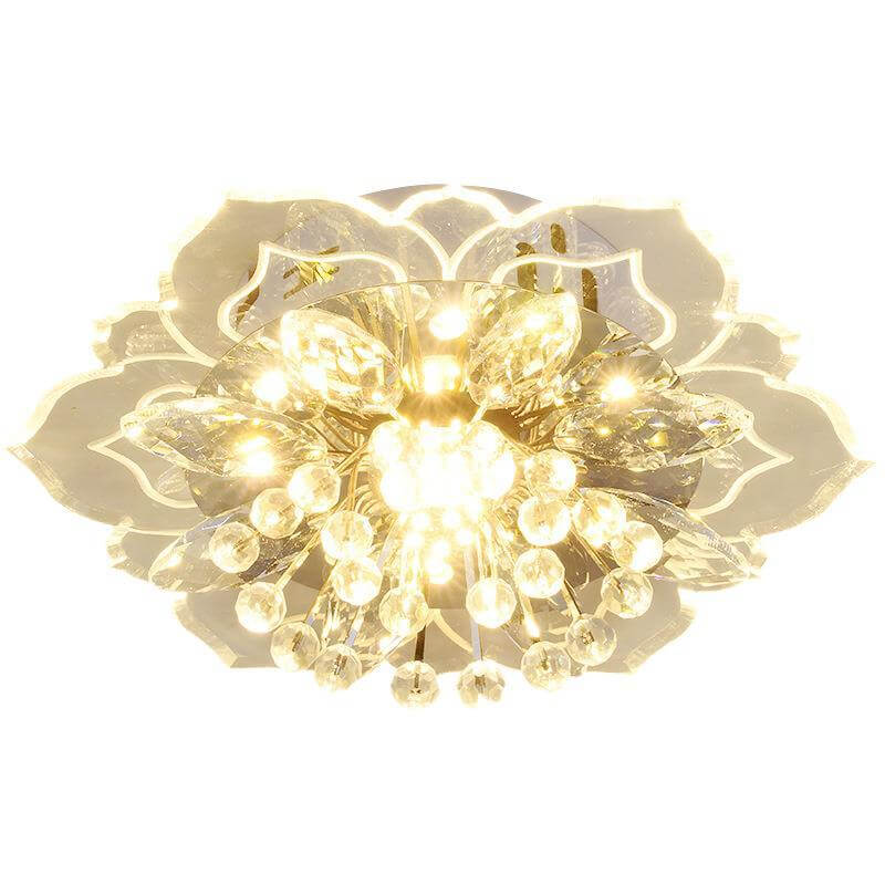 Luvikno | GlowPetal LED Krystall Taklampe | Blomsterformet | Moderne Design | Energisparende | Dekorativ Belysning