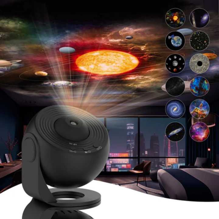 Planetarium Galaxy Projector - 360° rotasjon for full romdekning Luvikno