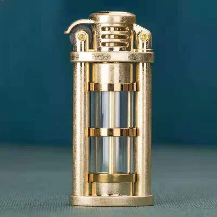 Transparent vindtett Metall Kerosene Flamme Fusjon Lighter | Luvikno