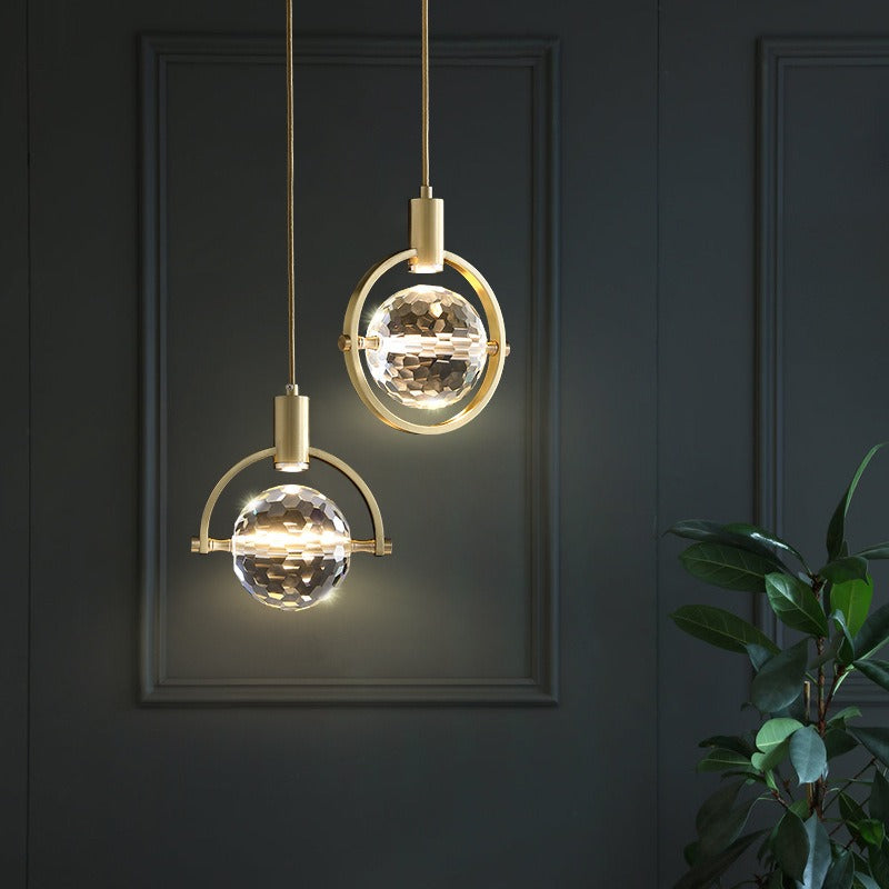 Luvikno | CrystalChic Pendellampe - Ringformet LED Taklampe med Funklende Krystaller