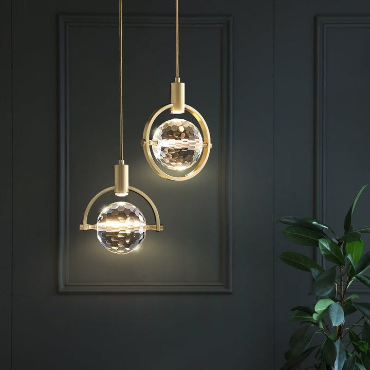 Luvikno | CrystalChic Pendellampe - Ringformet LED Taklampe med Funklende Krystaller