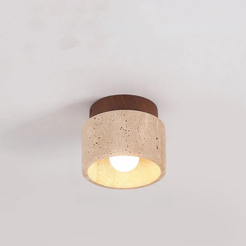 ÉclatPierre – Luksus Travertin LED Pendellampe for Hall Luvikno