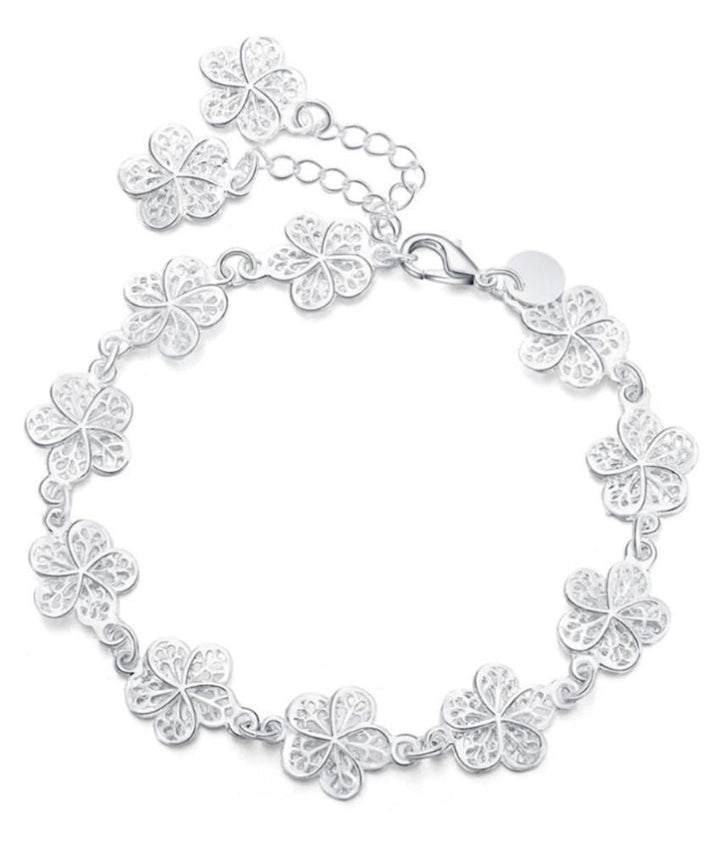 Elegant sølv filigranarmbånd med unike lenker Luvikno