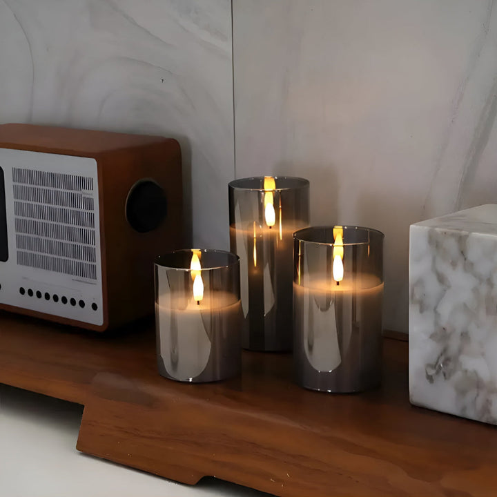 3D Flicker Flammeløs Lys Sett | Luvikno