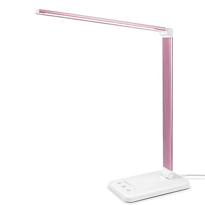 Luvikno | LED Skrivebordslampe - Bordlampe med USB-ladeport, 5 lysinnstillinger og lysstyrkenivåer