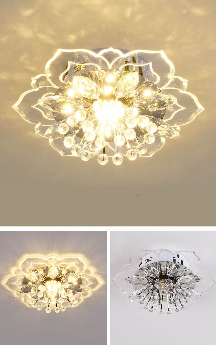 Luvikno | GlowPetal LED Krystall Taklampe | Blomsterformet | Moderne Design | Energisparende | Dekorativ Belysning