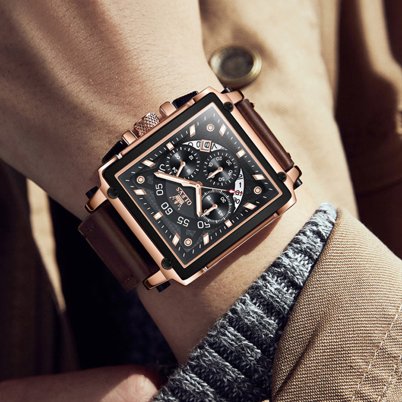 Olevs® Luminous Luxury Square Business Automatic Mechanical Watch | Luvikno