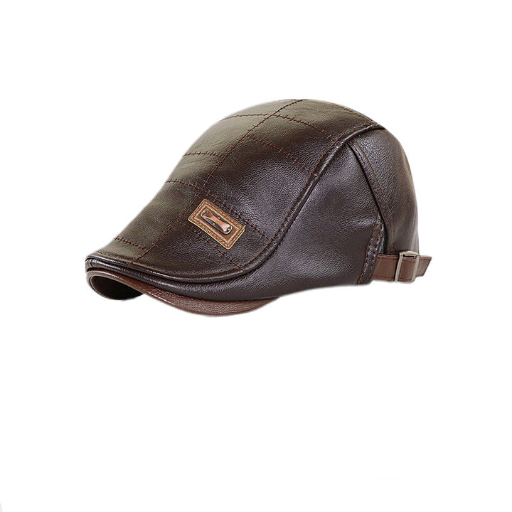 Luvikno | ElderLux Plush Leather Beret | Cozy elegance for a warm winter experience