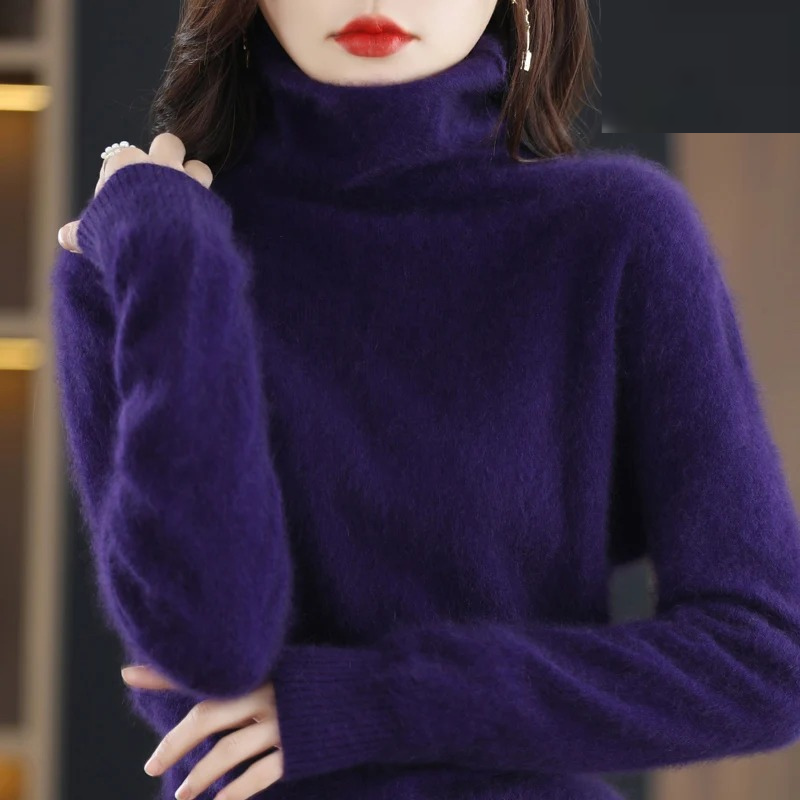 Luvik | Kasmirneule Naiset Pehmeä korkea kaulusneule, Lämmin & Luksusdesign