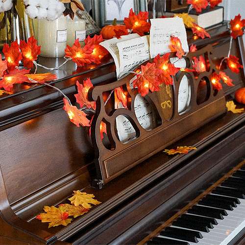 Thanksgiving Dekor Høst Lønnblad Lyskjede | Luvikno