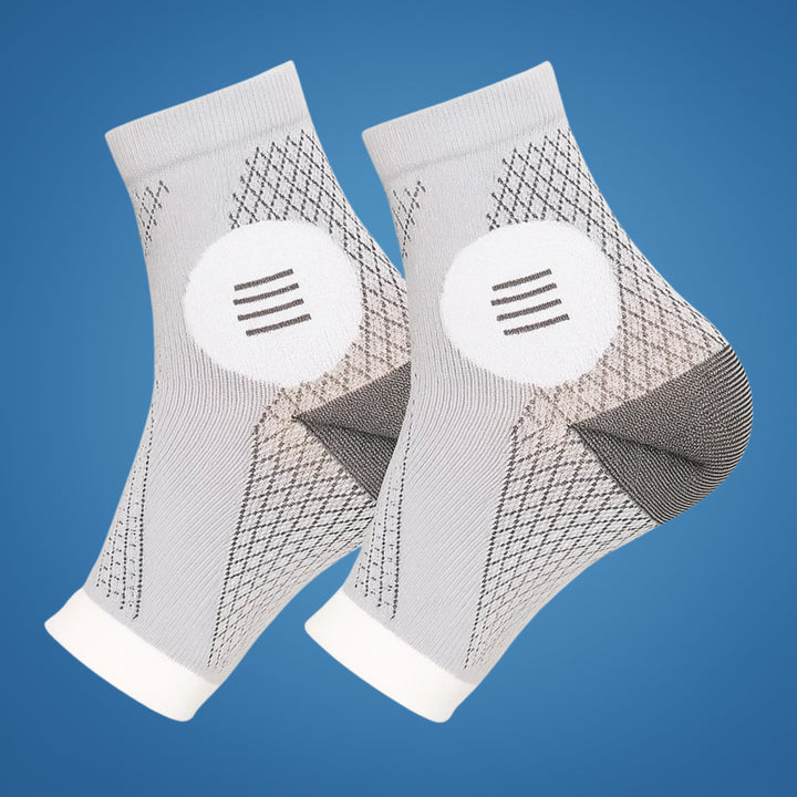 Neurowear | Nevropati Kompresjonsokker – Graduert 20–31 mmHg – Pustende Tåfri Design – Helgedagslindring for Hevelse Fotsål Bøyle