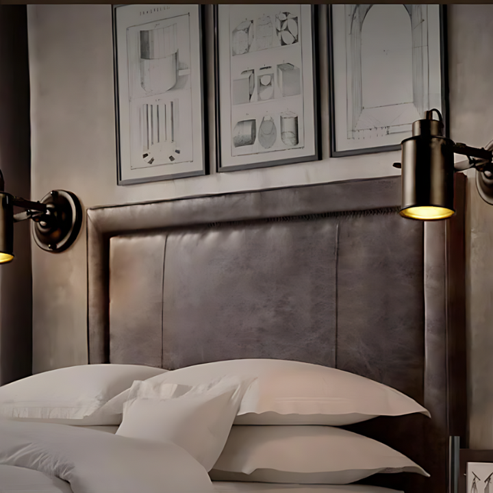 Justerbar industriell vegglampe med fleksibel ledd | Luvikno