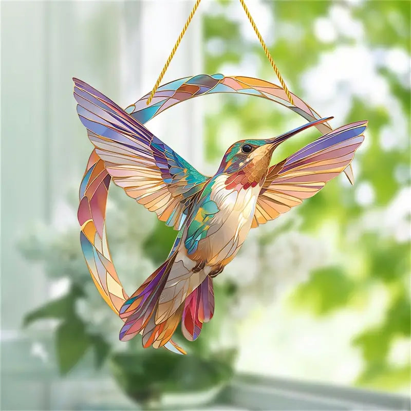 Luvikno | Luminara HummiGlow Kolibri Solfanger | Minne & Livs glede | Håndlaget vindusdekorasjon laget av akryl