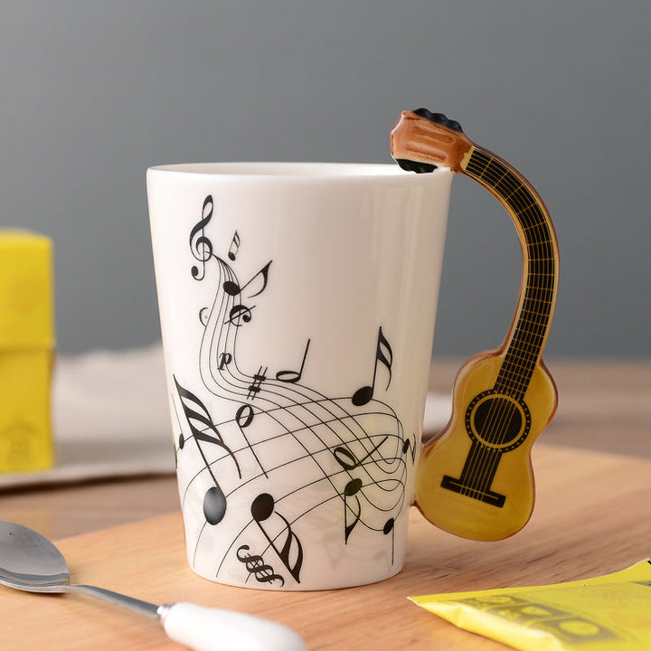 Musikernes keramiske kaffekopp, musikinstrumenthåndtak kopp | Luvikno