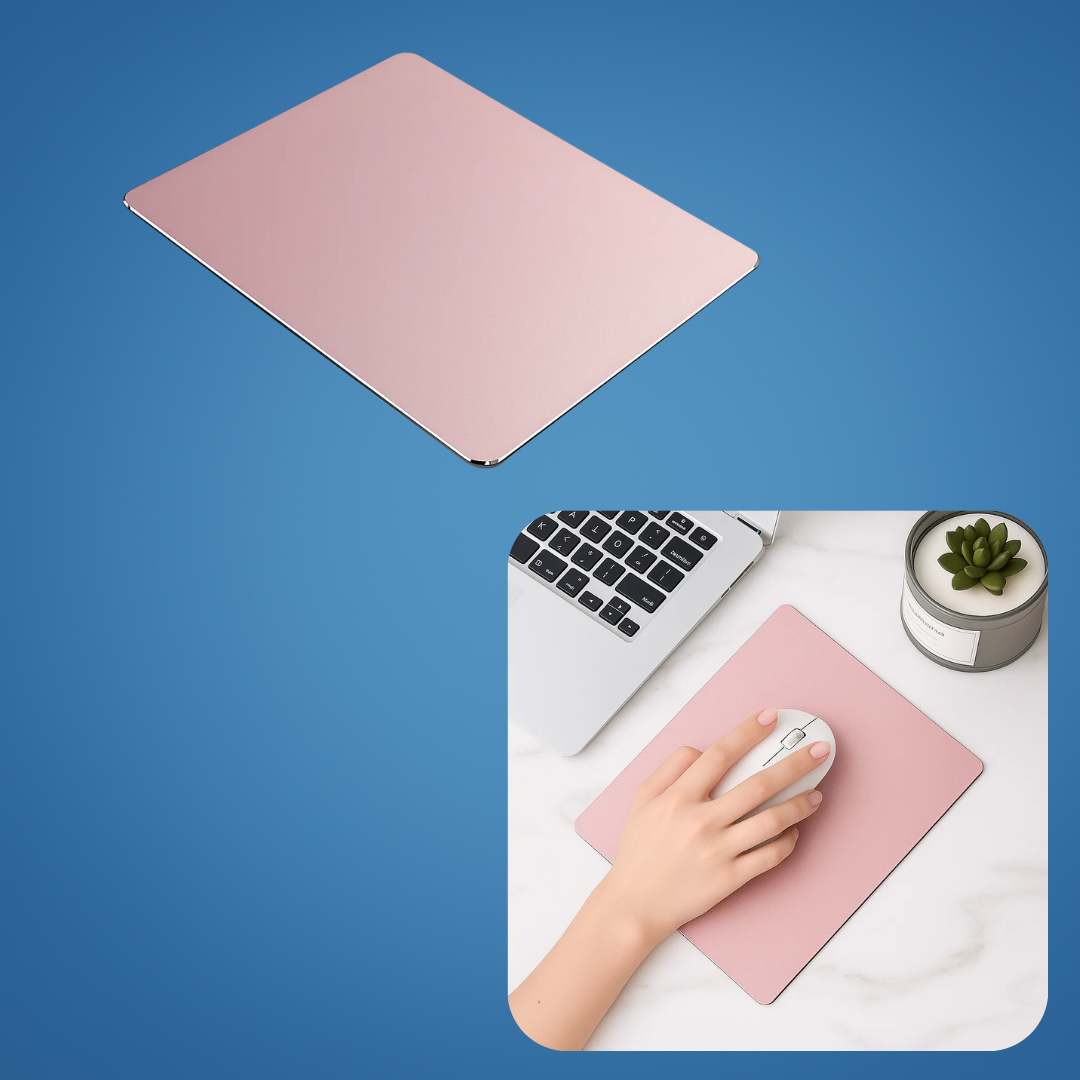 Precision Glide – Rigid Aluminium – Non-Slip Stability – Durable Easy-Clean Surface – Work & Gaming Use Luvikno