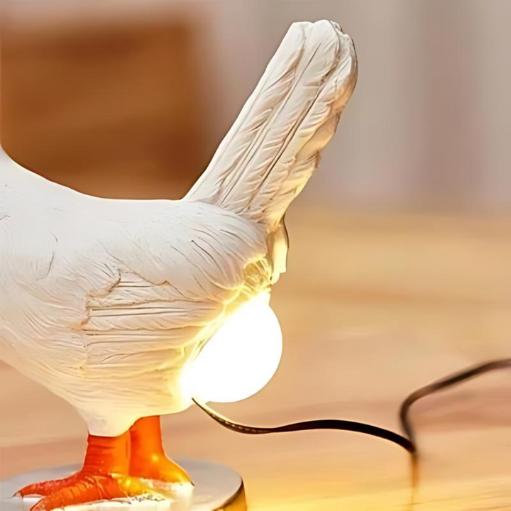 Luvikno | EggGlow Bordlampe – Sjarmerende Kyllingform med Varm LED-Lys
