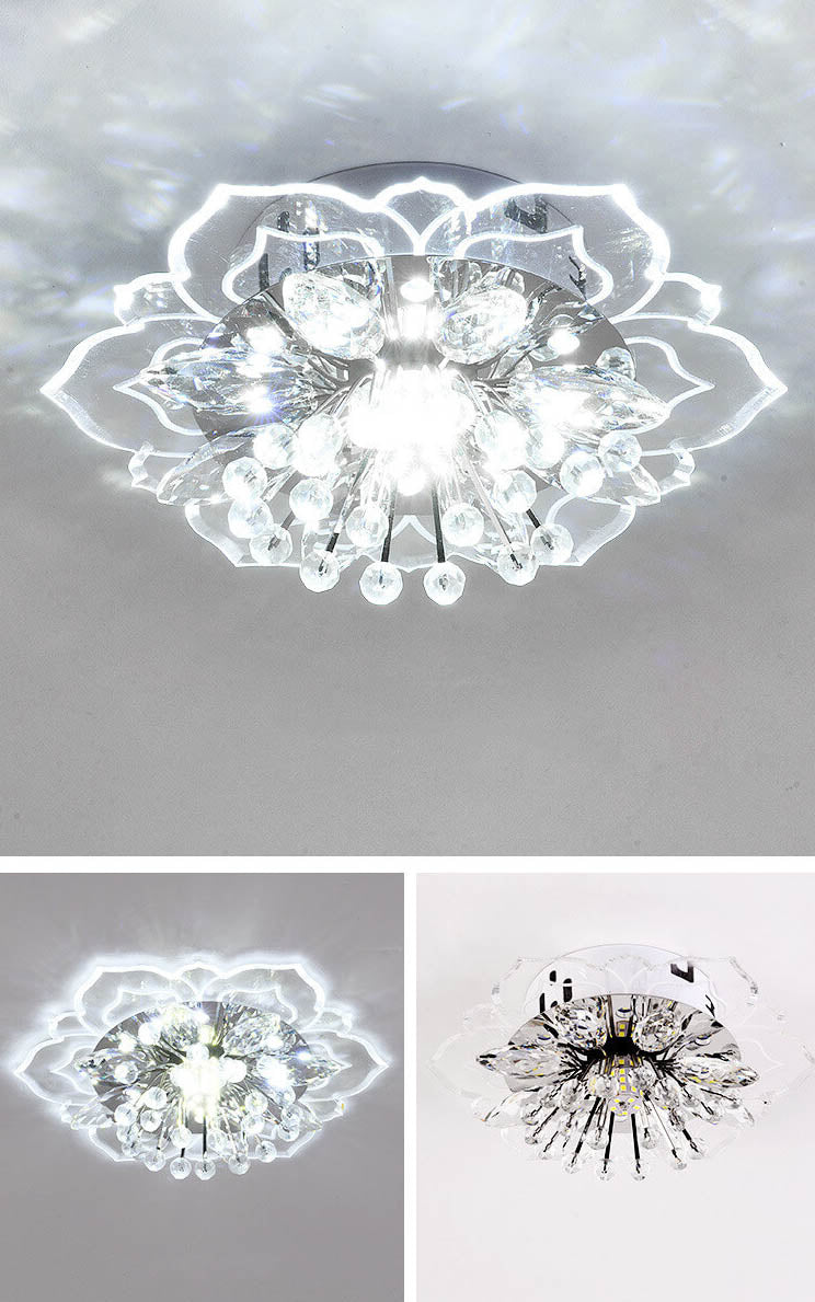 Luvikno | GlowPetal LED Krystall Taklampe | Blomsterformet | Moderne Design | Energisparende | Dekorativ Belysning