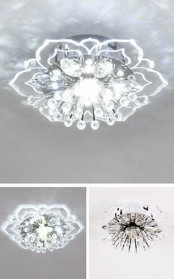 Luvikno | GlowPetal LED Krystall Taklampe | Blomsterformet | Moderne Design | Energisparende | Dekorativ Belysning