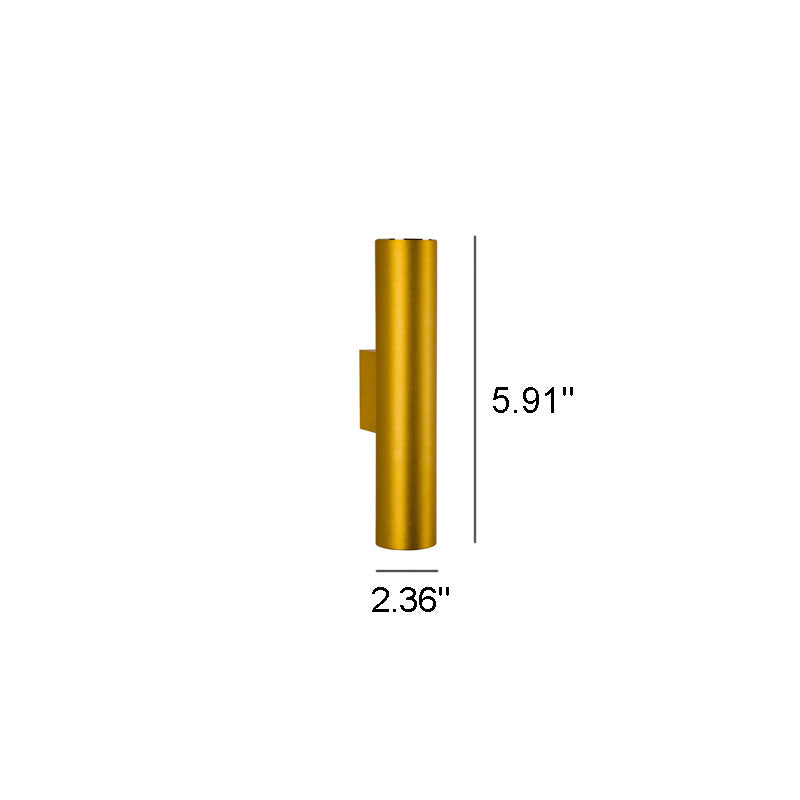 Luvikno | Enkel Aluminium Sylinderformet 2-Lykt Vegglampe