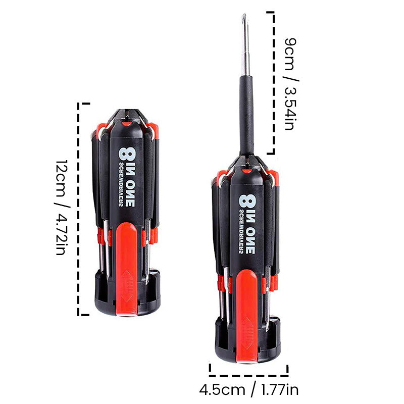 Luvikno | 8-i-1 Skrutrekker med LED-lommelykt