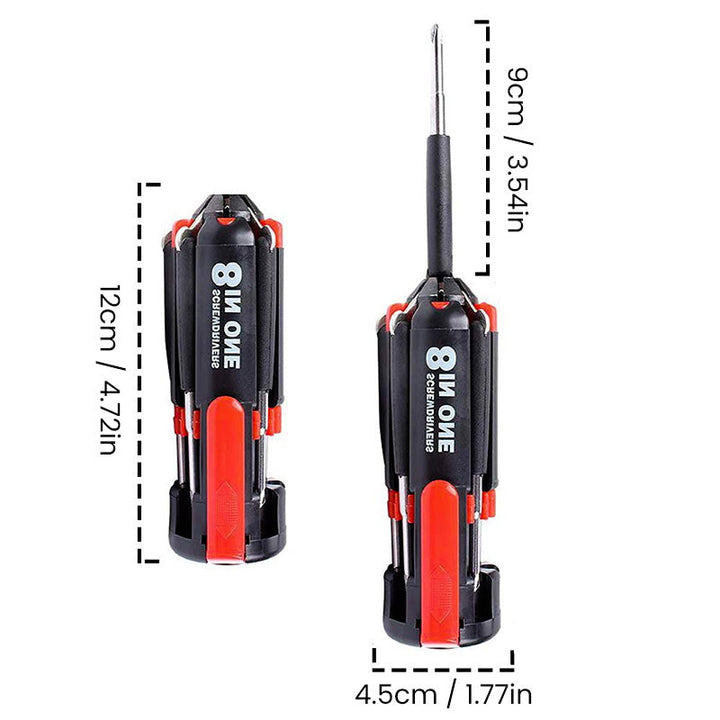 Luvikno | 8-i-1 Skrutrekker med LED-lommelykt