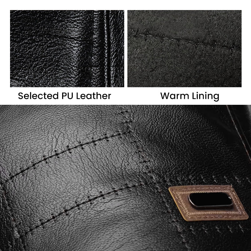 Luvikno | ElderLux Plush Leather Beret | Cozy elegance for a warm winter experience