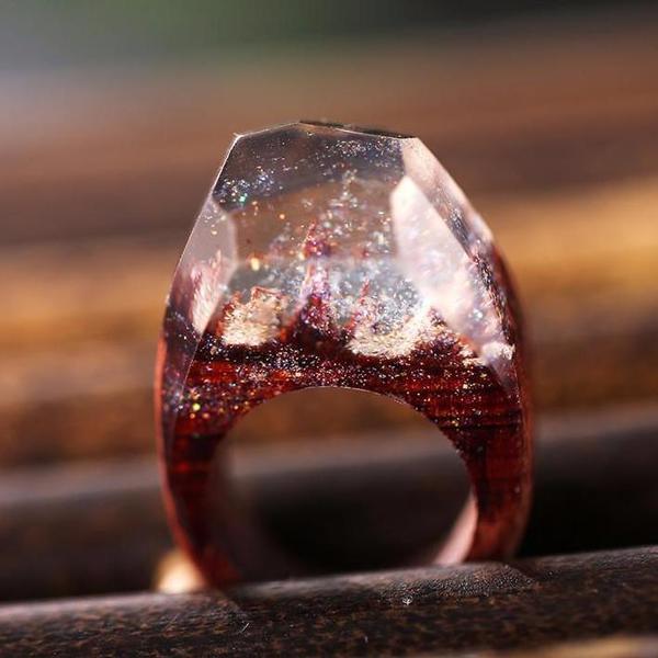 Quanta - Snøfall Harpiks Ring | Luvikno