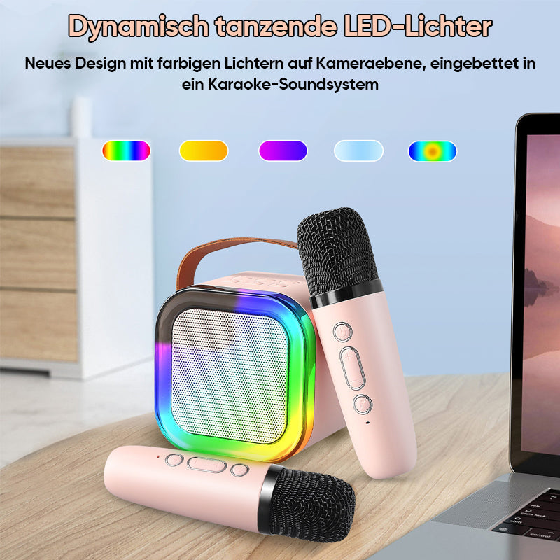 Luvikno | Mini karaoke maskin for barn med trådløse mikrofoner