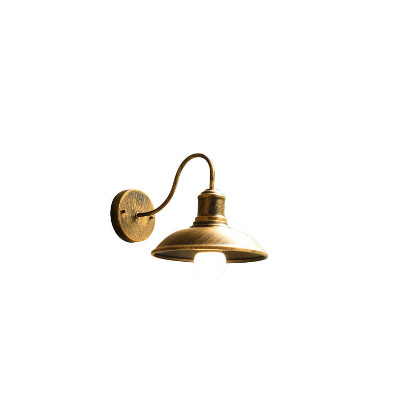 Retro Loft Dome Jern Utendørs Vanntett 1-Lyskilde Buet Arm Vegglampe | Luvikno