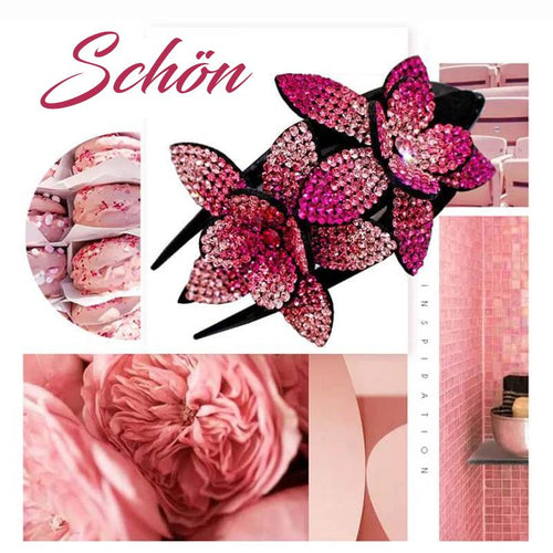 Luvikno | Rhinestone Dobbel Blomst Hårklemme