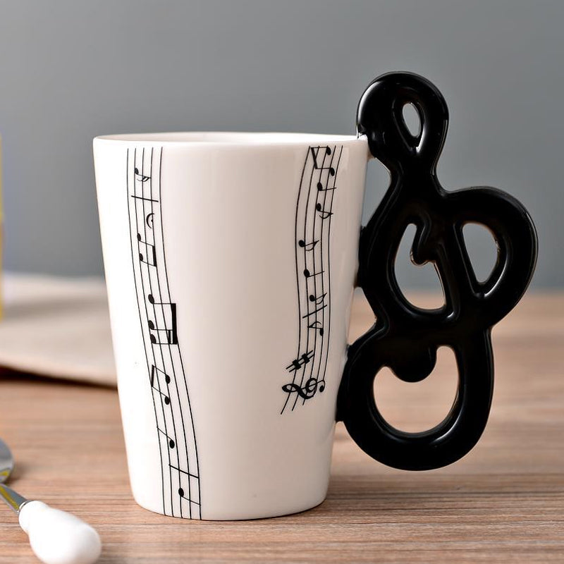 Musikernes keramiske kaffekopp, musikinstrumenthåndtak kopp | Luvikno