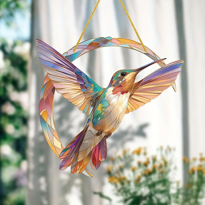Luvikno | Luminara HummiGlow Kolibri Solfanger | Minne & Livs glede | Håndlaget vindusdekorasjon laget av akryl