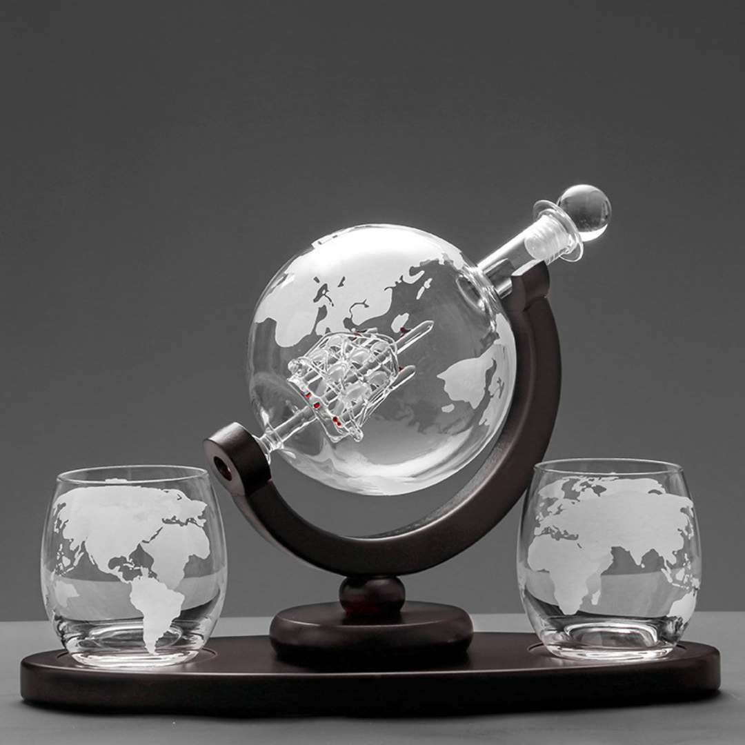 Luvikno | AtlasWhisk | Whiskey Globe Set Premium Drikkeglass for Entusiaster