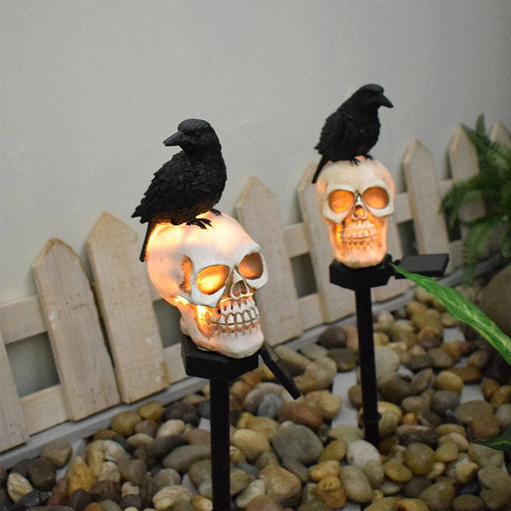 Luvikno | Halloween Solenergisk Hodeskalle Kråke Dekorative Lys