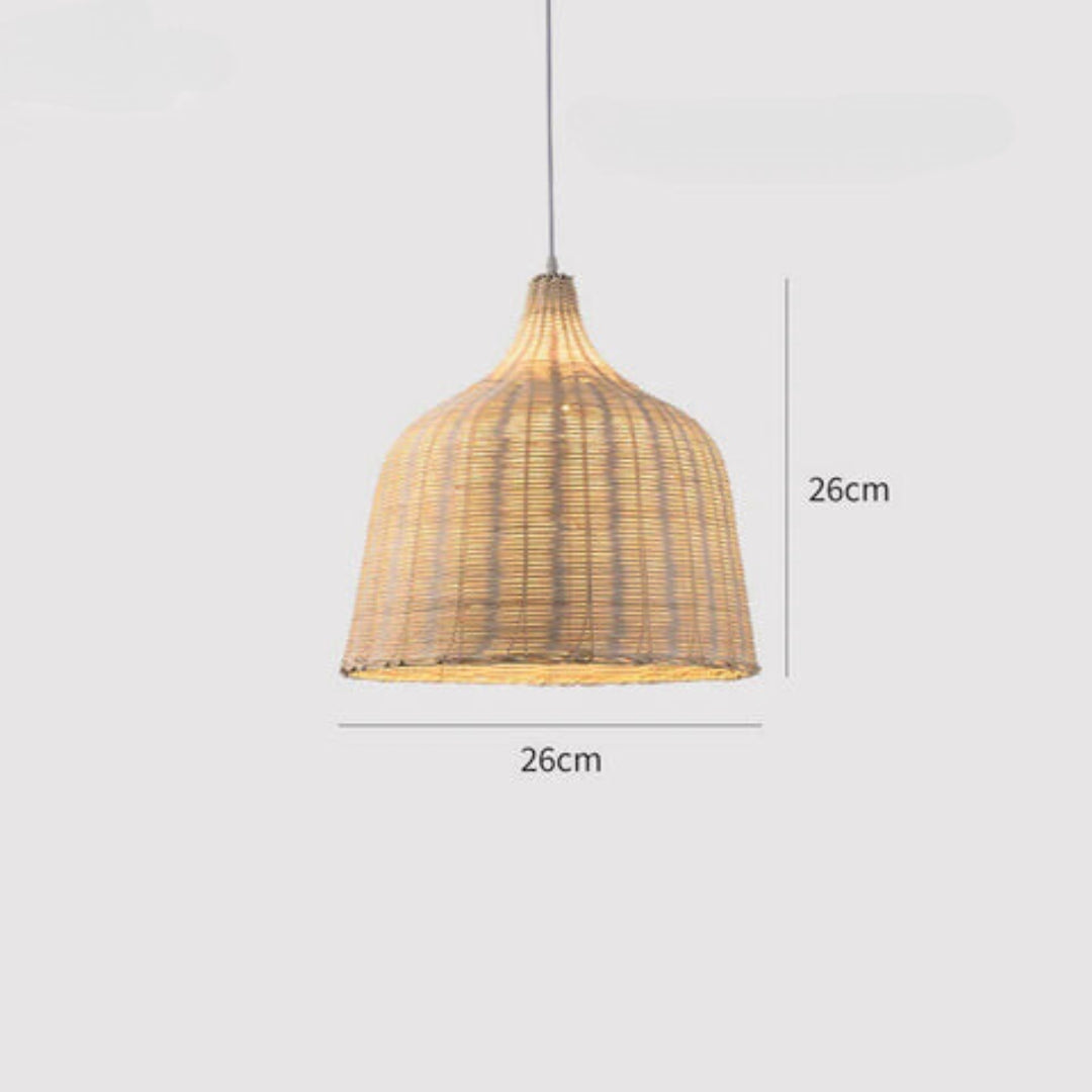 RusticGlow - Vevd Rattan Pendellampe Luvikno