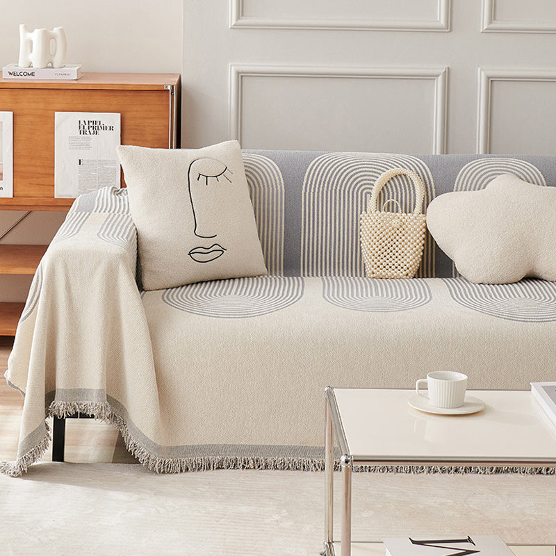 Dobbelsidig Chenille Sofa Dekke | Luvikno