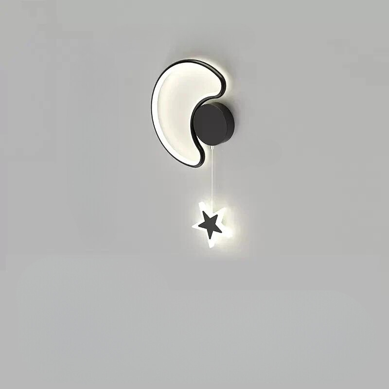 LumiDroom - Magisk Vegglampe med Stjerner og Måne Luvikno