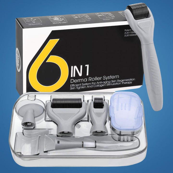 DermaGlow Microneedling Derma Roller Kit – Anti-Aging – Titannåler – Hjemmeskincare for Kvinner Luvikno