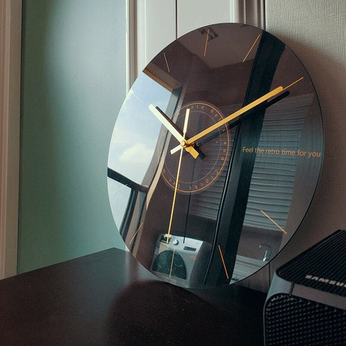 Moderne GlassArt Veggklokke - Kunstnerisk Klokke med Høy- Kvalitets Glass i 7 Design, Tilgjengelig i 2 Størrelser | Luvikno