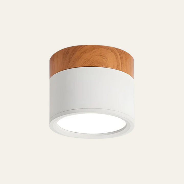 Taklampe med rosa flush trefinish Luvikno