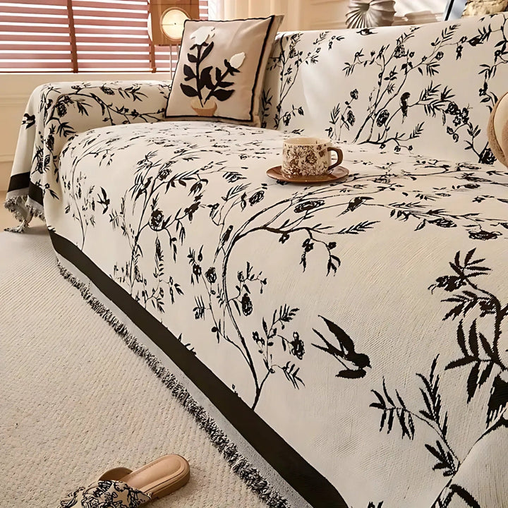 Floral Chenille Sofa Throw | Luvikno