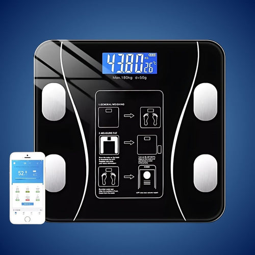 BodyMetrics Smart Body Composition Scale | BMI Fat Scale - Måler Vekt - Beregner Kroppsfett - Spor Fitness Luvikno