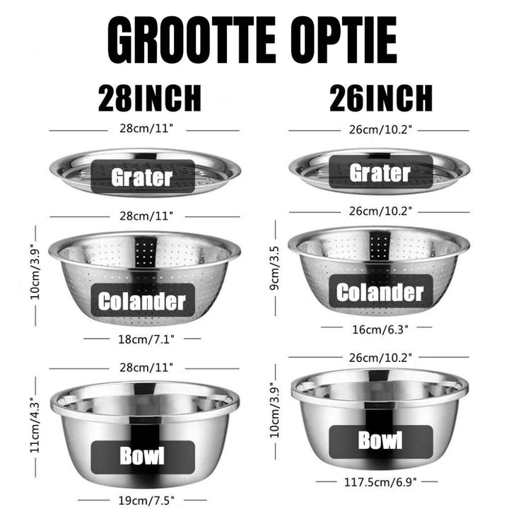 Master Chop - Stilfull 3-i-1 Kutteskuff laget av rustfritt stål Luvikno